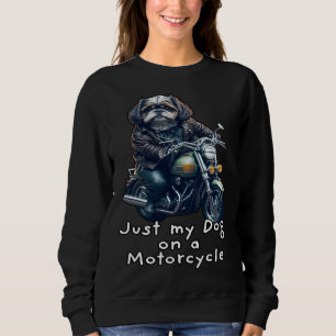 Cute Shih Tzu ride on a motorcycle  Christmas  1 Sweatshirt