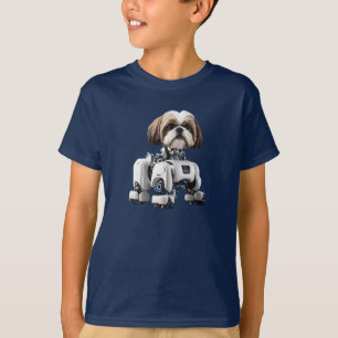 Cute Shih Tzu Robot Kid's T-Shirt
