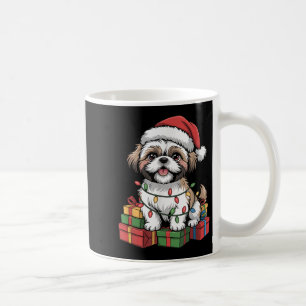 Cute Shih Tzu Santa Hat Christmas Xmas Dog Lovers Coffee Mug
