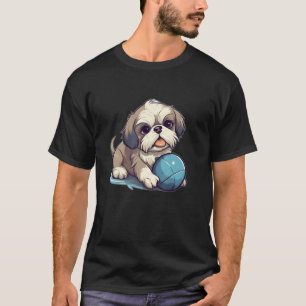 Cute Shih Tzu With Blue Ball for Dog T-Shirt
