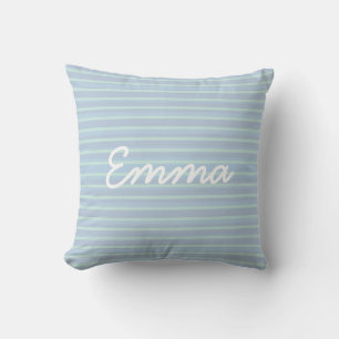 Cute Shimmering Blue Striped Baby Cushion
