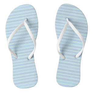 Cute Shimmering Blue Striped Thongs