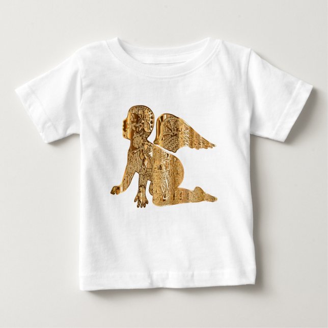 Cute Shiny Golden Little Baby Angel Baby T-Shirt (Front)