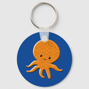 Cute Shiny Octopus Cartoon Key Ring