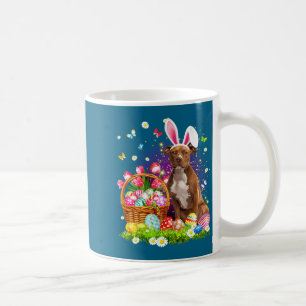 Cute Shirt Bunny Pitbull Dog Easter Eggs Coffee Mug