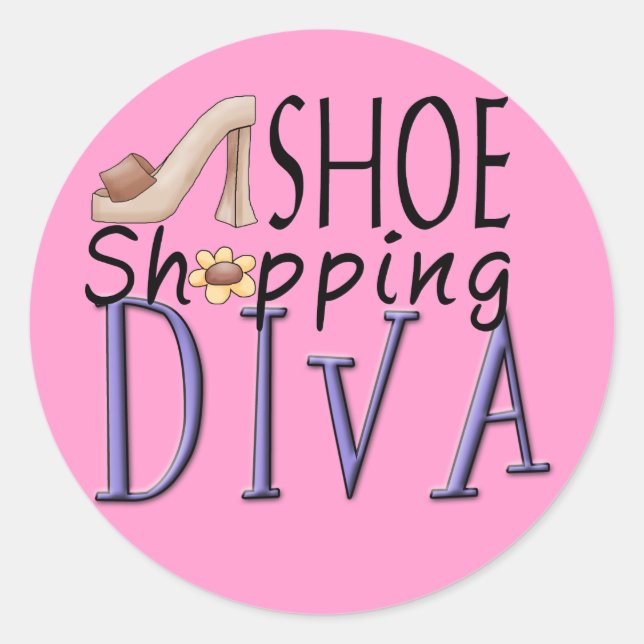 Cute...shoe shopping DIVA stickers (Front)