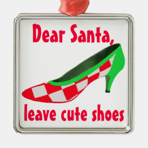 Cute Shoes Letter to Santa Clause Metal Tree Decoration