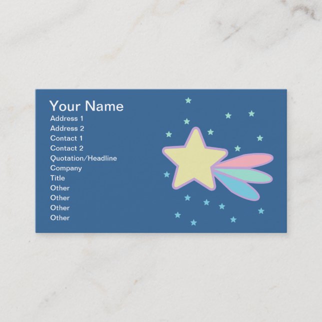 Cute Shooting Star Comet Business Card (Front)