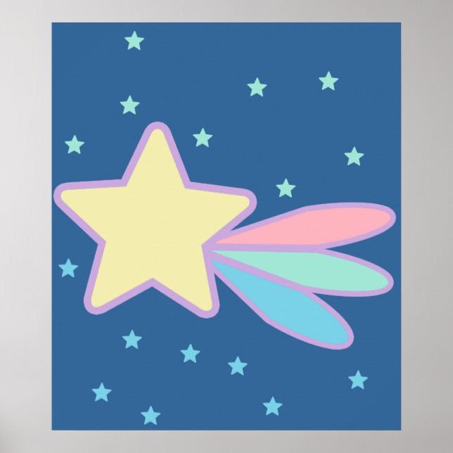 Cute Shooting Star Comet Poster (Front)