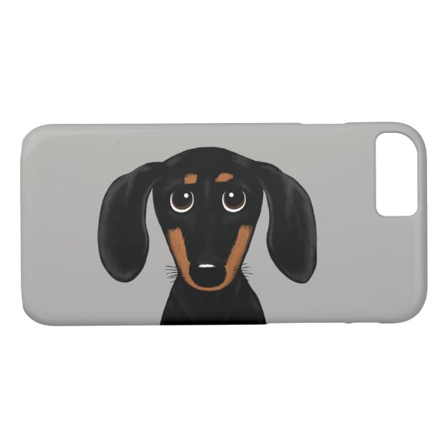 Cute Short Haired Black and Tan Dachshund Case-Mate iPhone Case (Back (Horizontal))