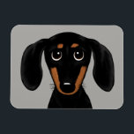 Cute Short Haired Black and Tan Dachshund Magnet<br><div class="desc">Black and Tan Wiener Dog Cartoon</div>