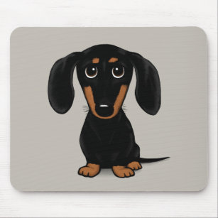Cute Short Haired Black and Tan Dachshund Mouse Pad