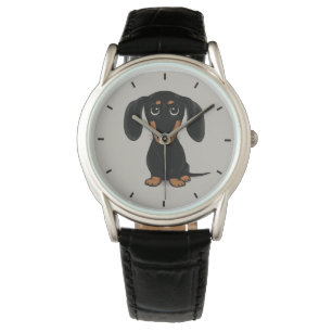 Cute Short Haired Black and Tan Dachshund Watch
