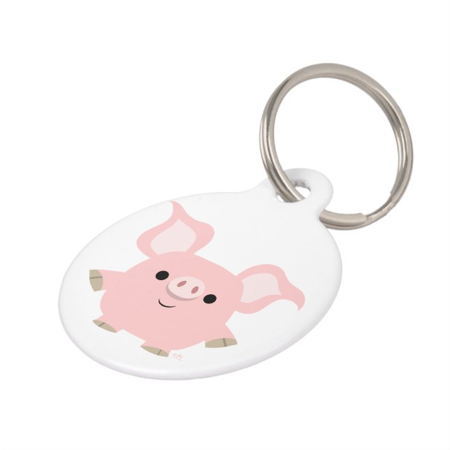 Cute Shorty Cartoon Pig Dog Tag (Side)