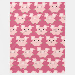 Cute Shorty Cartoon Pig Fleece Blanket
