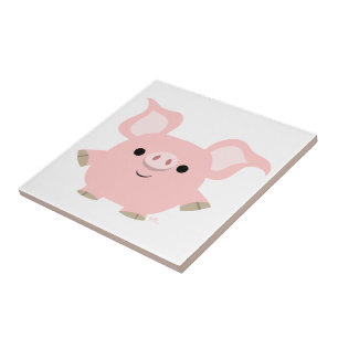 Cute Shorty Cartoon Pig Tile
