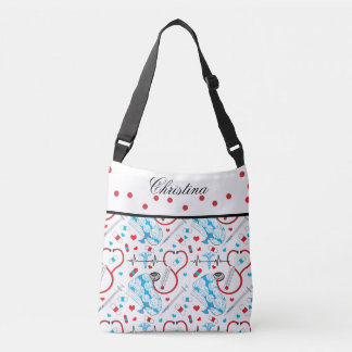 Cute Shots Nurse | Doctor EKG Pattern Name Crossbody Bag