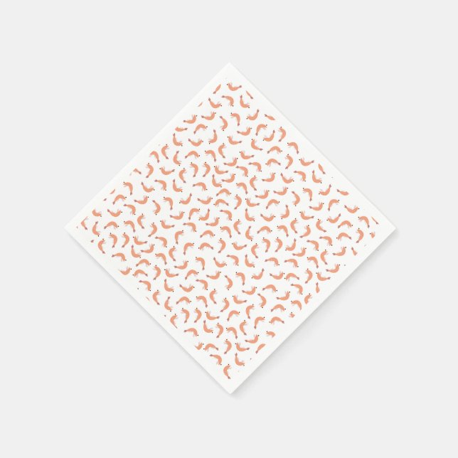 Cute shrimp customisable incl. background colour napkin (Corner)