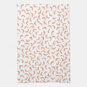 Cute shrimp customisable incl. background colour tea towel