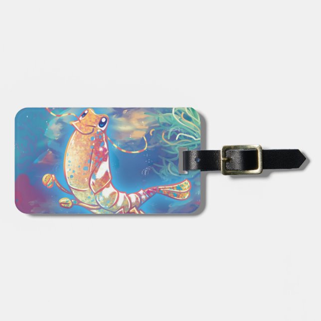Cute Shrimp Luggage Tag (Front Horizontal)