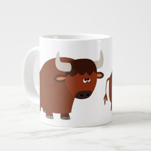 Cute Shy Cartoon Bull Jumbo Mug