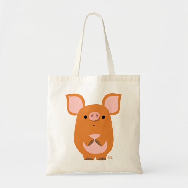 Cute Shy Cartoon Pig Bag (Front)