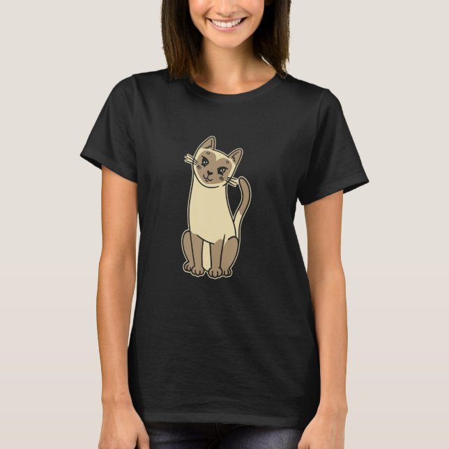 Cute Siamese Cat  For Cat T-Shirt (Front)