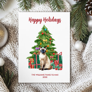 Cute Siamese Cat Holiday Card