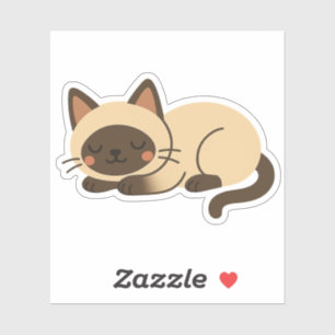 Cute Siamese Cat Sleeping – Kawaii Style