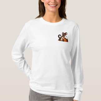 Cute Siamese Cat Witch Halloween T-Shirt