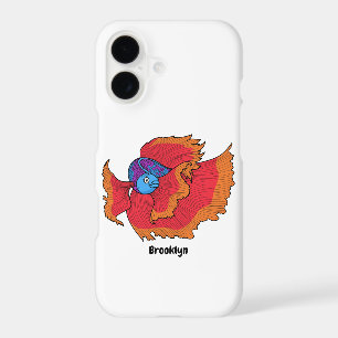 Cute Siamese fighting fish betta cartoon