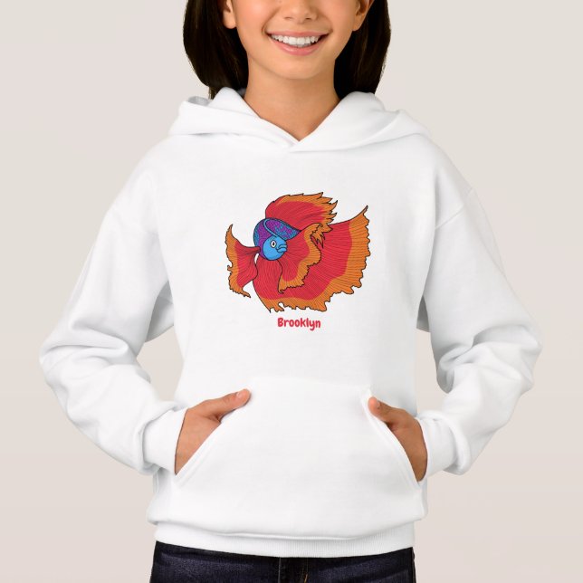 Cute Siamese fighting fish betta cartoon (Front)