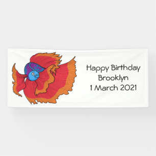 Cute Siamese fighting fish betta cartoon  Banner