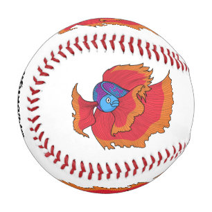 Cute Siamese fighting fish betta cartoon Baseball