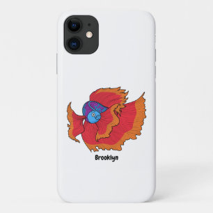 Cute Siamese fighting fish betta cartoon iPhone 11 Case