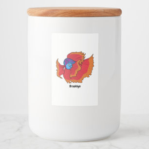Cute Siamese fighting fish betta cartoon Food Label