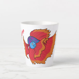 Cute Siamese fighting fish betta cartoon Latte Mug