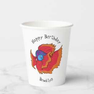 Cute Siamese fighting fish betta cartoon Paper Cups