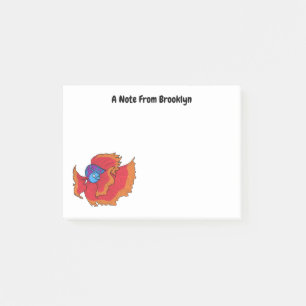 Cute Siamese fighting fish betta cartoon Post-it Notes