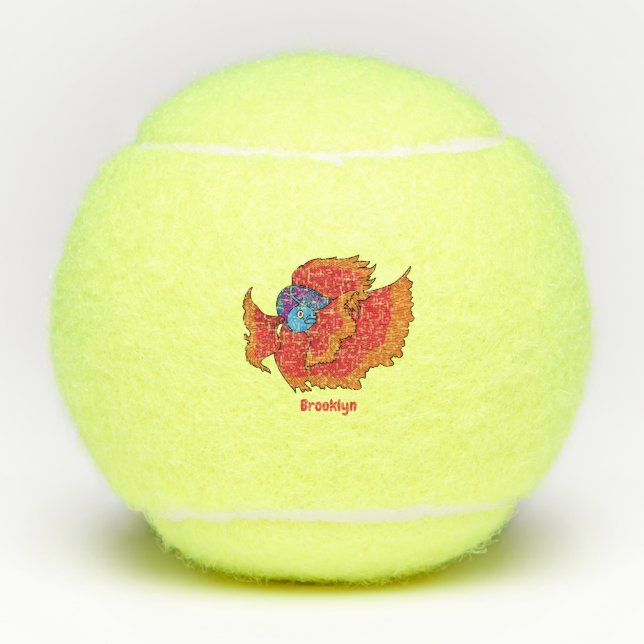 Cute Siamese fighting fish betta cartoon Tennis Balls (Front)