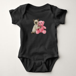 Cute Siamese Teddy Bear Baby Bodysuit