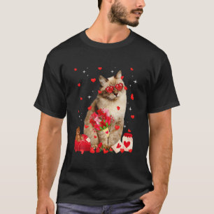 Cute Siberian Cat Valentine Fun Cat Dad Cat Mum T-Shirt