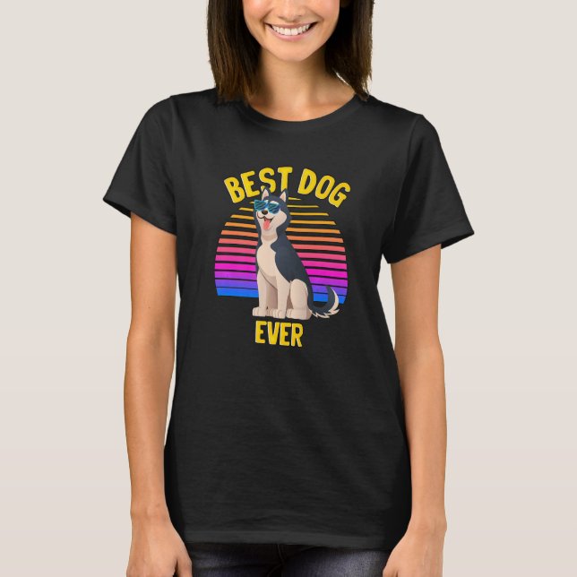 Cute Siberian Husky Best Dog Puppy  Retro T-Shirt (Front)