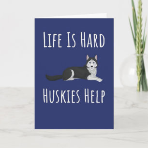 Cute Siberian Husky Cards Snow Blue Eyes Dog 