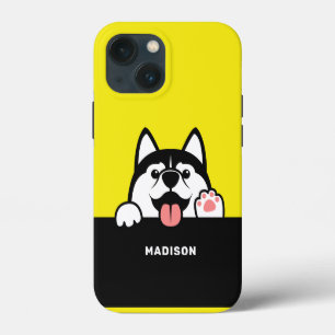 Cute Siberian Husky custom name phone cases