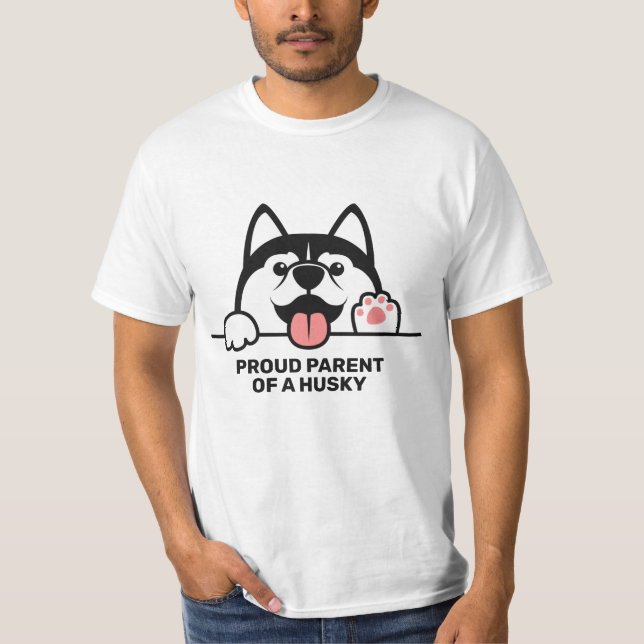 Cute Siberian Husky custom text T-Shirt (Front)