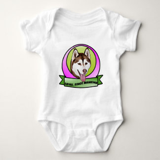 Cute Siberian husky dog Baby Bodysuit