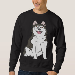 Cute Siberian Husky dog  Husky graphics Sweatshirt