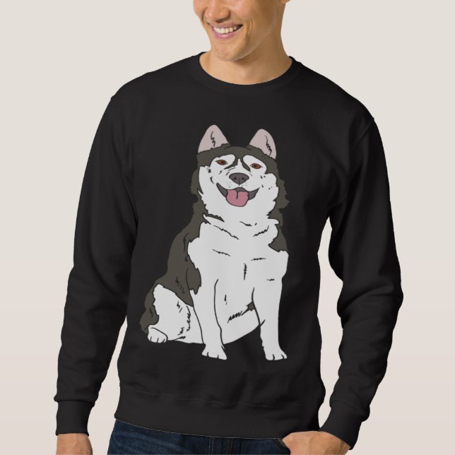 Cute Siberian Husky dog  Husky graphics Sweatshirt (Front)