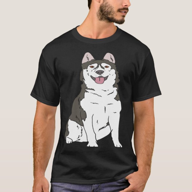 Cute Siberian Husky dog  Husky graphics T-Shirt (Front)